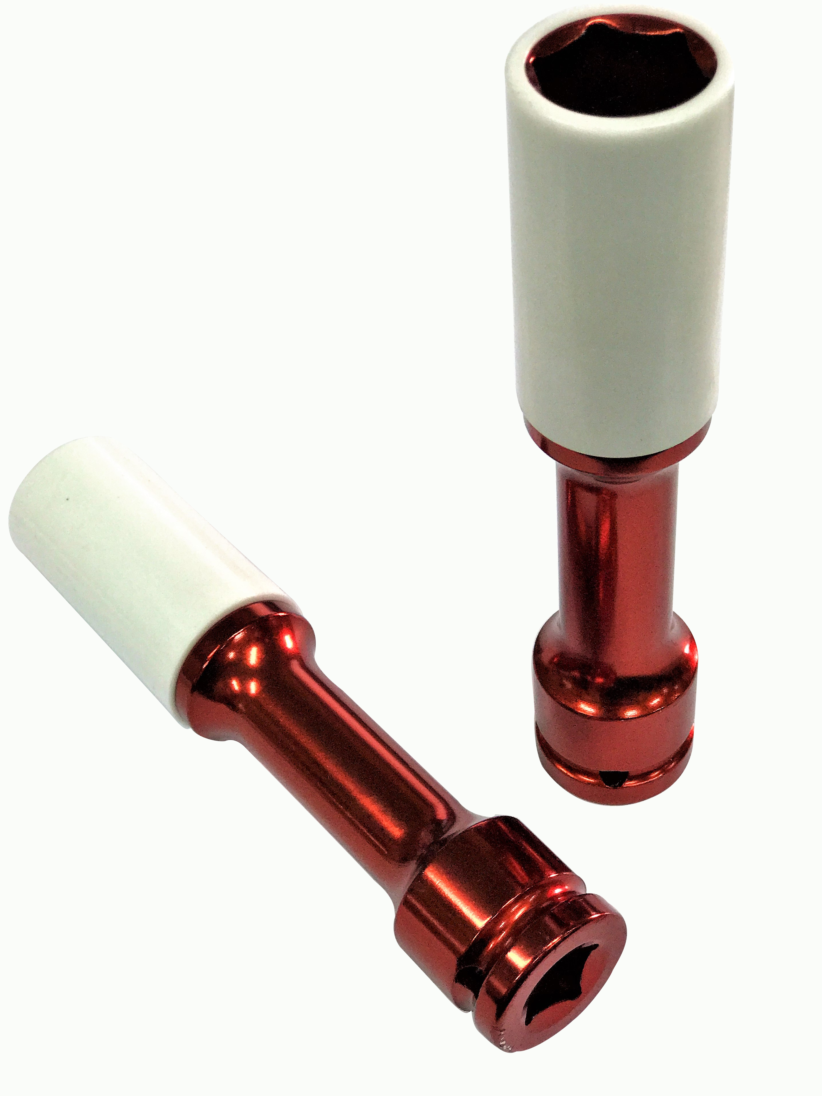 150L 1／2" DR. × 21mm 6PT Flank Thin Wall Deep Impact Sockets with Plastic Sleeves